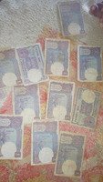 Collection of Vintage Indian 1 and 2 Rupees Banknotes