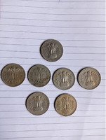 Set of 7 Indian 1 Rupee Coins (1962, 1976, 1977, 1978, 1981) - Image 2