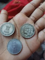 Collection of Vintage Indian Coins Including 1950 Half Rupee - Image 2