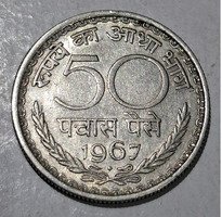 50 naye PAISE 1967 Bombay minted India