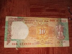 Old Indian 10 Rupees Banknote