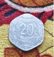 1956 India 20 Paise Coin