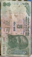 Old Indian 5 Rupees Banknote - Image 2