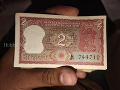 Vintage Indian 2 Rupees Banknote