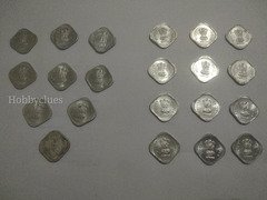 Collection of Vintage Indian 5 Paise Coins (1984-1990) - Image 2