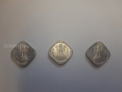 1973 Complete Indian 5 Paise Coins Mint set- 3 coin trio (Mumbai, Kolkata, Hyderabad) - Image 2