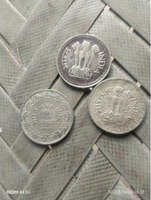 Set of 3 Vintage Indian 50 Paise Coins