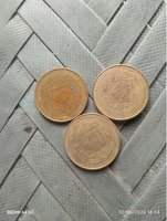 Set of 3 Vintage Nepalese 5 Rupees Coins