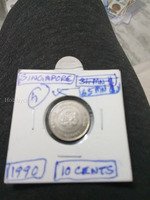 1990 Singapore 10 Cents Coin