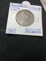 1980 Australia 20 Cents Coin UNC