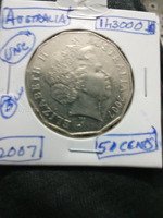 2007 Australia 50 Cents Coin - UNC Condition