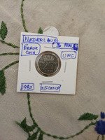 1980 Netherlands 25 Cent Error Coin UNC