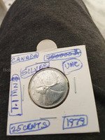 1979 Canada 25 Cents Silver Coin - UNC