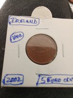 2002 Ireland 5 Euro Cent Coin UNC