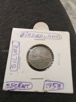 1958 Netherlands 12.5 Cent Silver Coin