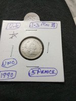 1990 UK 5 Pence Coin UNC