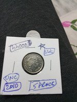 2010 UK 5 Pence Coin UNC