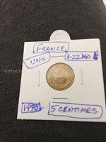 1990 France 5 Centimes Coin