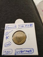 1980 France 10 Centimes Coin