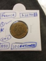 1990 France 10 Centimes Coin