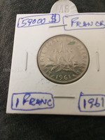 1961 French 1 Franc Coin