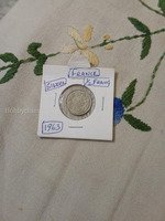 1963 France 1/2 Franc Silver Coin