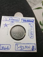 1946 French 1/2 Franc Silver Coin