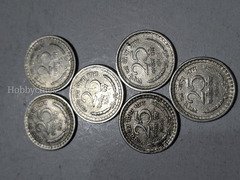 6 Coins of 25 PAISE 1965 India