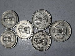 6 Coins of 25 PAISE 1965 India - Image 2