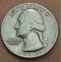 1965 US Washington Quarter Coin
