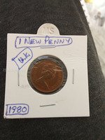 1980 UK 1 New Penny Coin