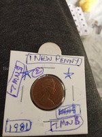 1981 UK New Penny Coin