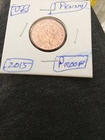 2015 UK 1 Penny Proof Coin