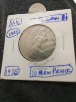 1975 UK 10 New Pence Coin - UNC Condition