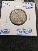 2000 UK 20 Pence Coin