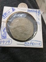 1979 British 50 Pence Silver Coin