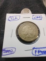 2002 u.k. 1 pound UNC.