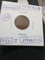 1950 J Germany 1 Pfennig Coin