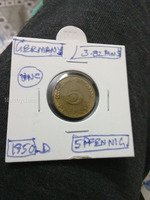 1950-D Germany 5 Pfennig Coin