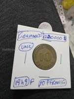 1949 F 10 Pfennig Coin from Germany