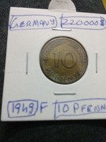 1949 Germany 10 Pfennig Coin