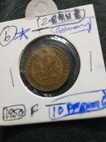 1950 Germany 10 Pfennig Coin