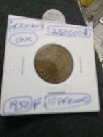 1950 Germany 10 Pfennig Coin