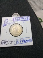 1991 German 10 Pfennig Coin