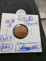 2016 France 1 Euro Cent Proof Coin