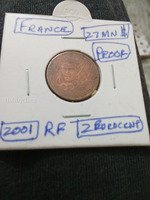 2001 France 2 Euro Cent Proof Coin