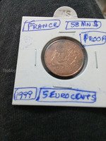 1999 France 5 Euro Cents Proof Coin