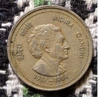 India 50 Paise Coin Featuring Indira Gandhi (1917-1984) - Image 2