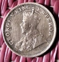 1931 India One Quarter Anna Coin Featuring George V - Image 2