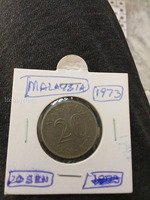 1973 Malaysia 20 Sen Coin